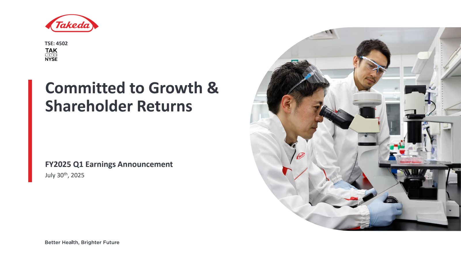 Takeda Pharmaceutical's Q1 2026 Slide Deck