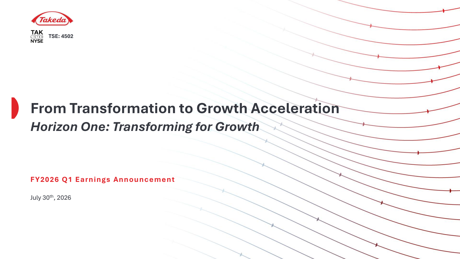 Takeda Pharmaceutical's Q1 2027 Slide Deck
