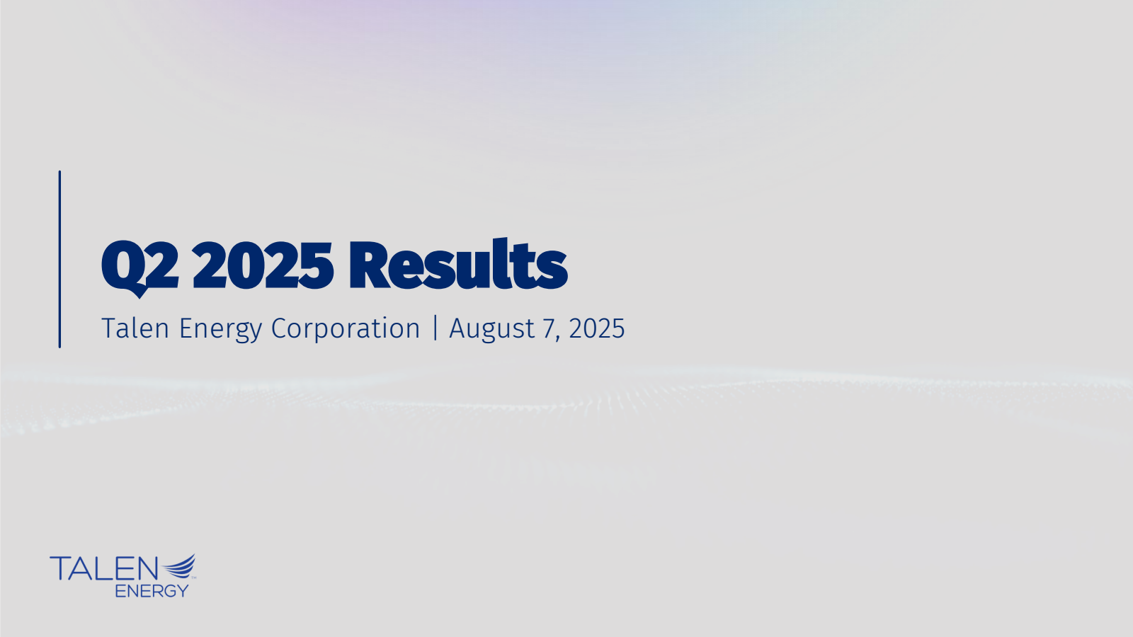 Talen Energy's Q2 2025 Slide Deck