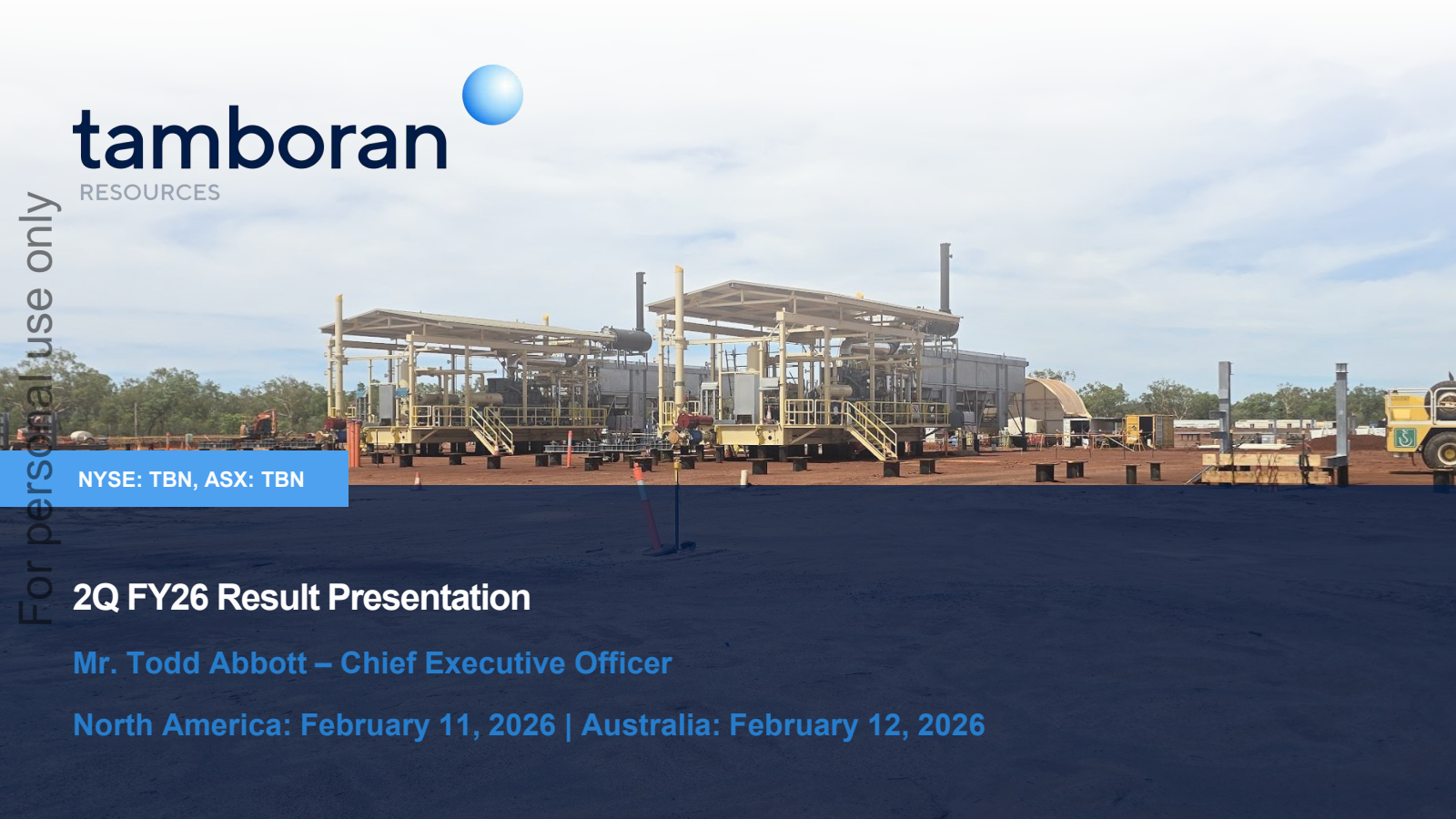 Tamboran Resources' Q2 2026 Slide Deck
