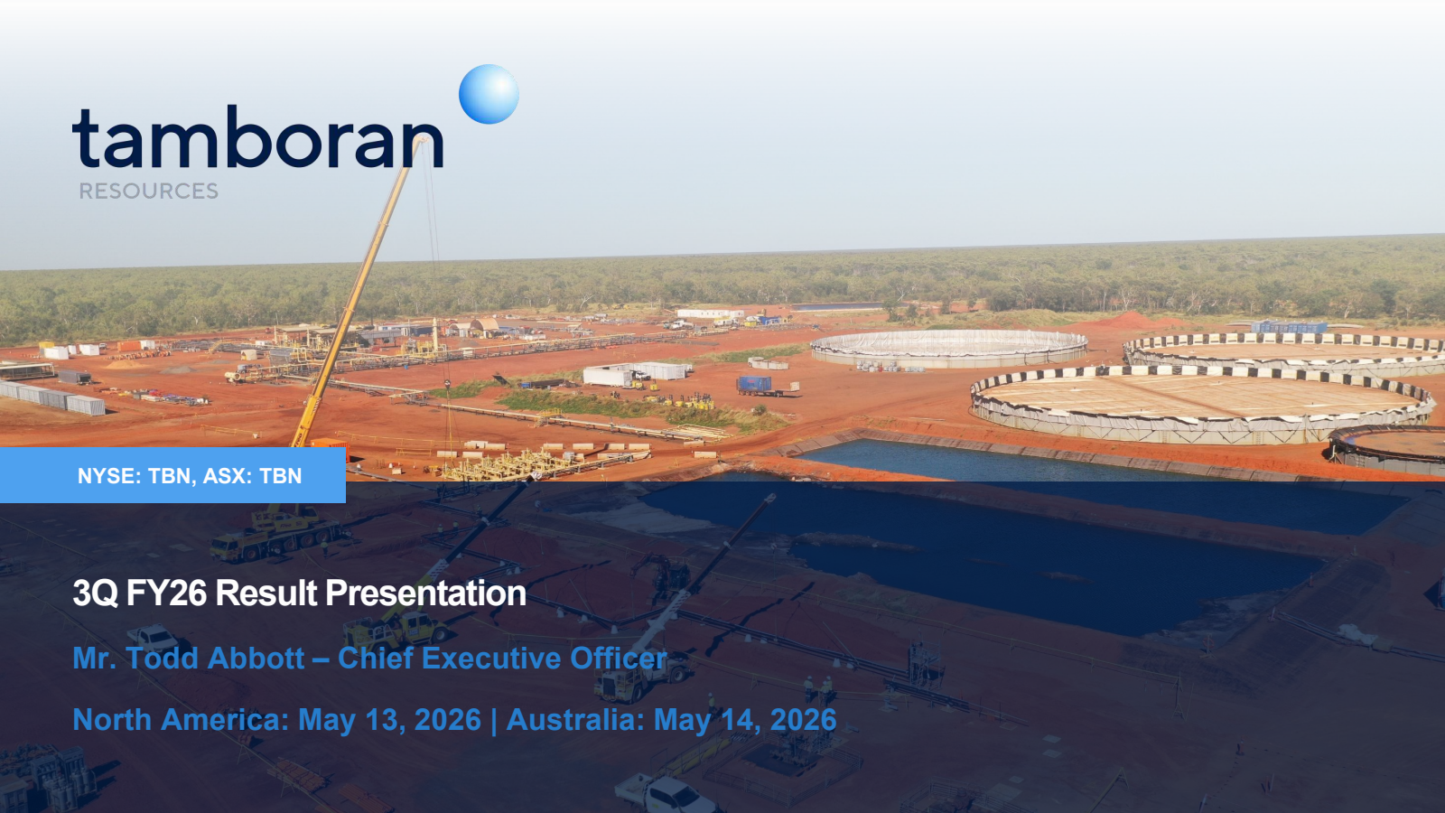 Tamboran Resources' Q3 2026 Slide Deck