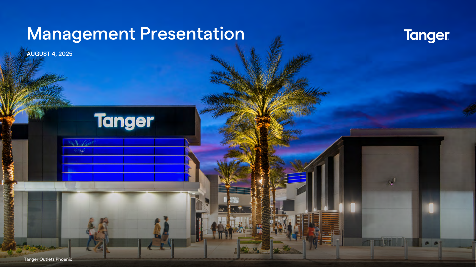 Tanger's Q2 2025 Slide Deck