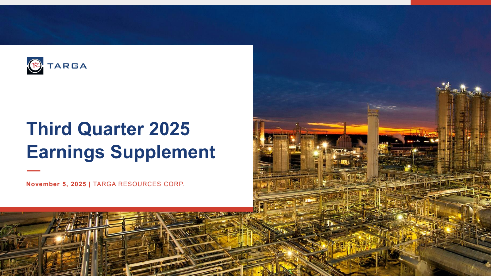 Targa Resources' Q3 2025 Slide Deck