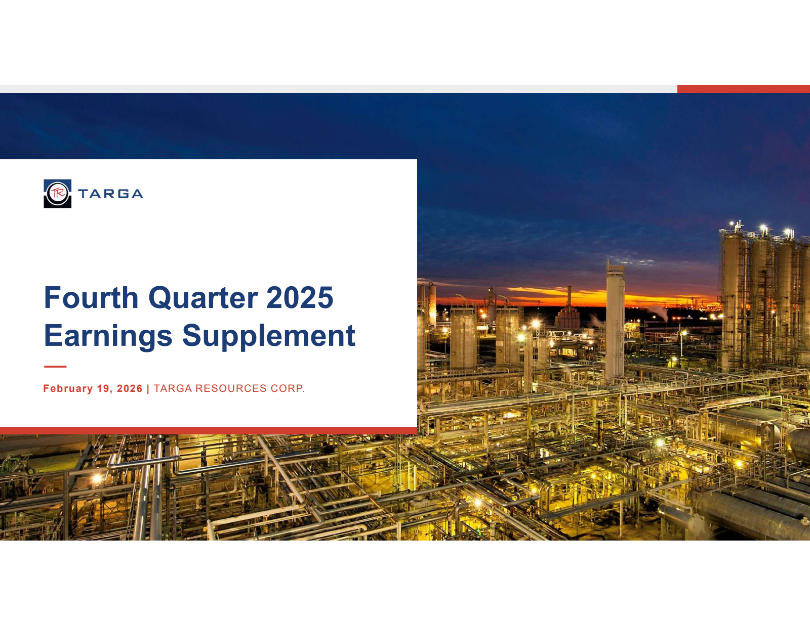 Targa Resources' Q4 2025 Slide Deck