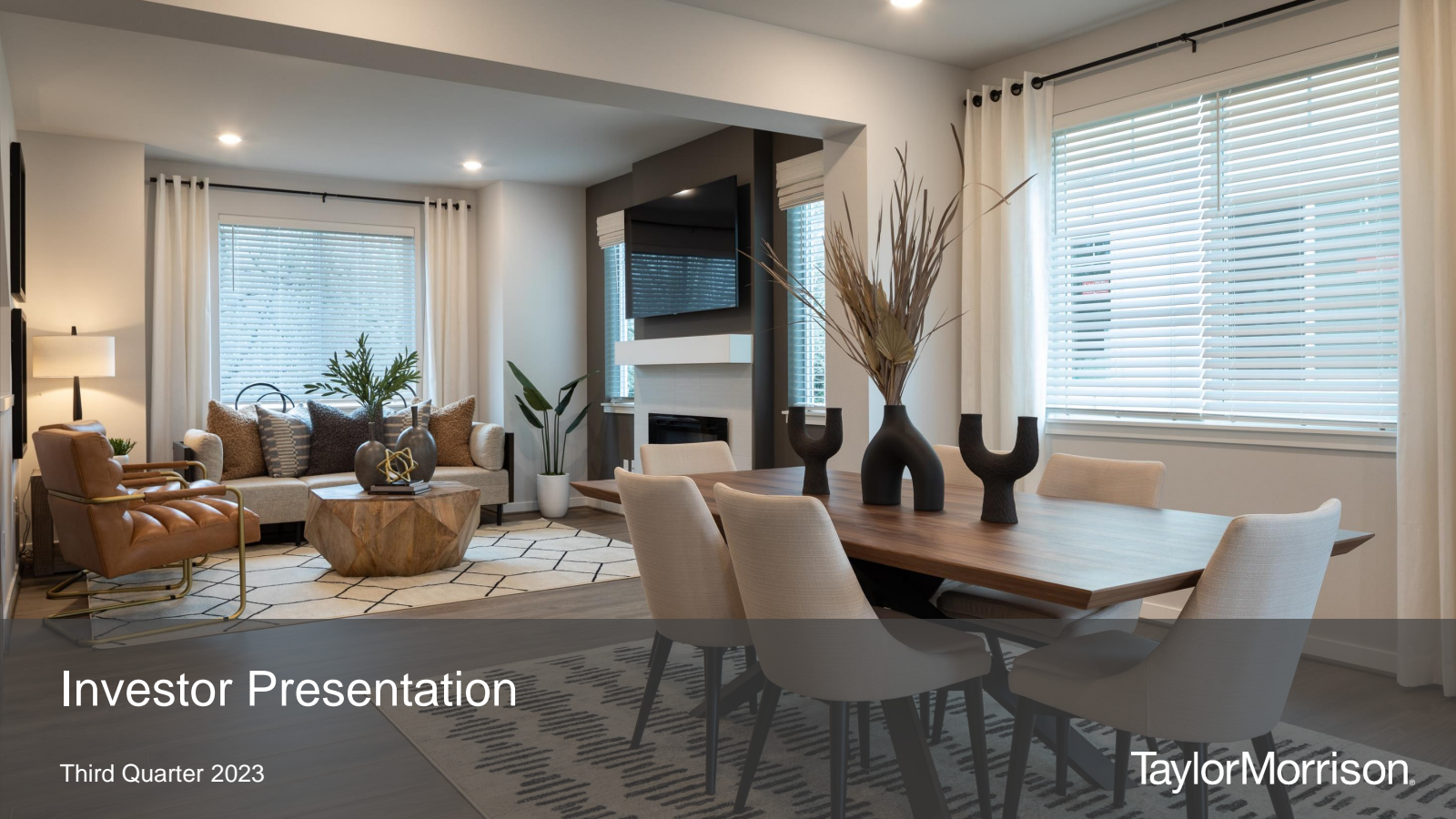 Taylor Morrison Home's Q3 2023 Slide Deck