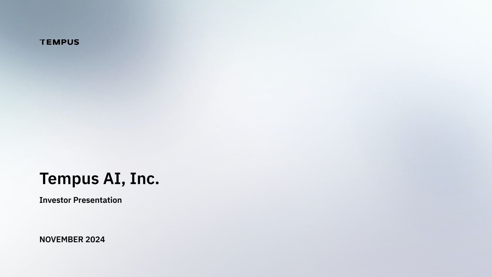 Tempus AI's Q3 2024 Slide Deck