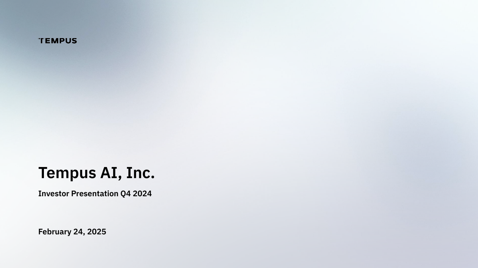 Tempus AI's Q4 2024 Slide Deck