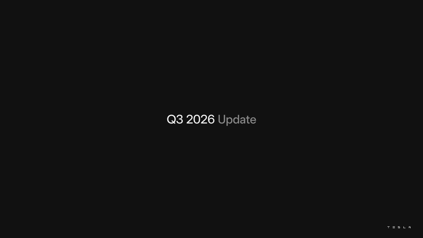 Tesla's Q3 2026 Slide Deck