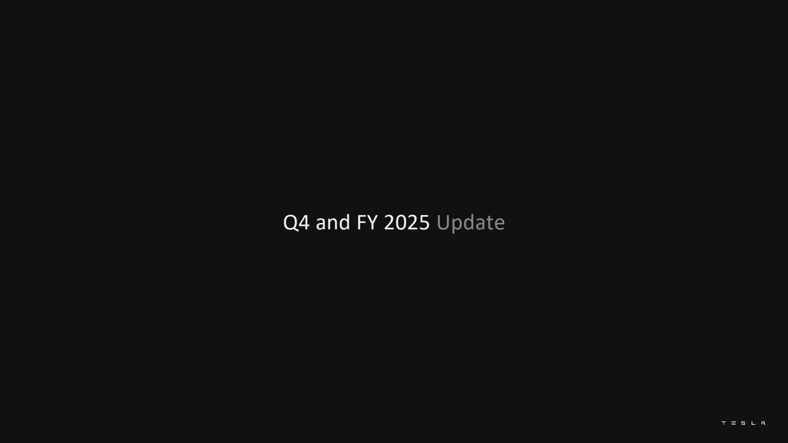 Tesla's Q4 2025 Slide Deck
