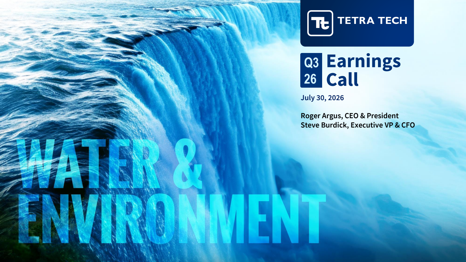 Tetra Tech's Q3 2026 Slide Deck