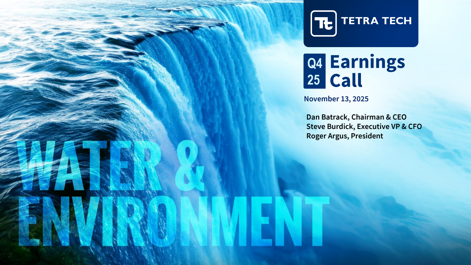 Tetra Tech's Q4 2025 Slide Deck
