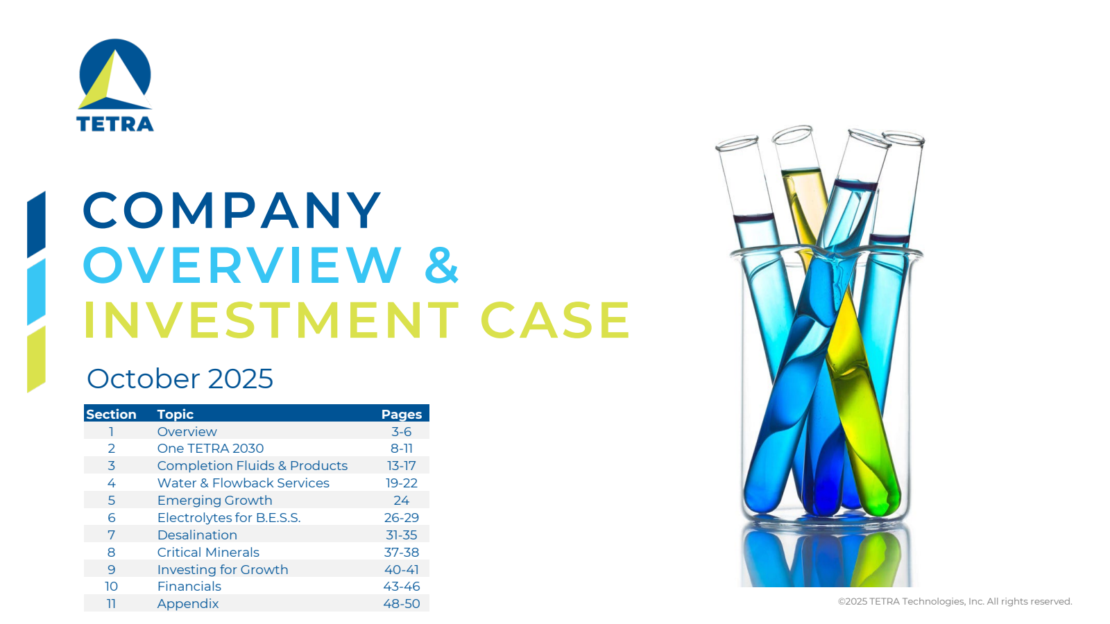 Tetra Technologies' Q3 2025 Slide Deck