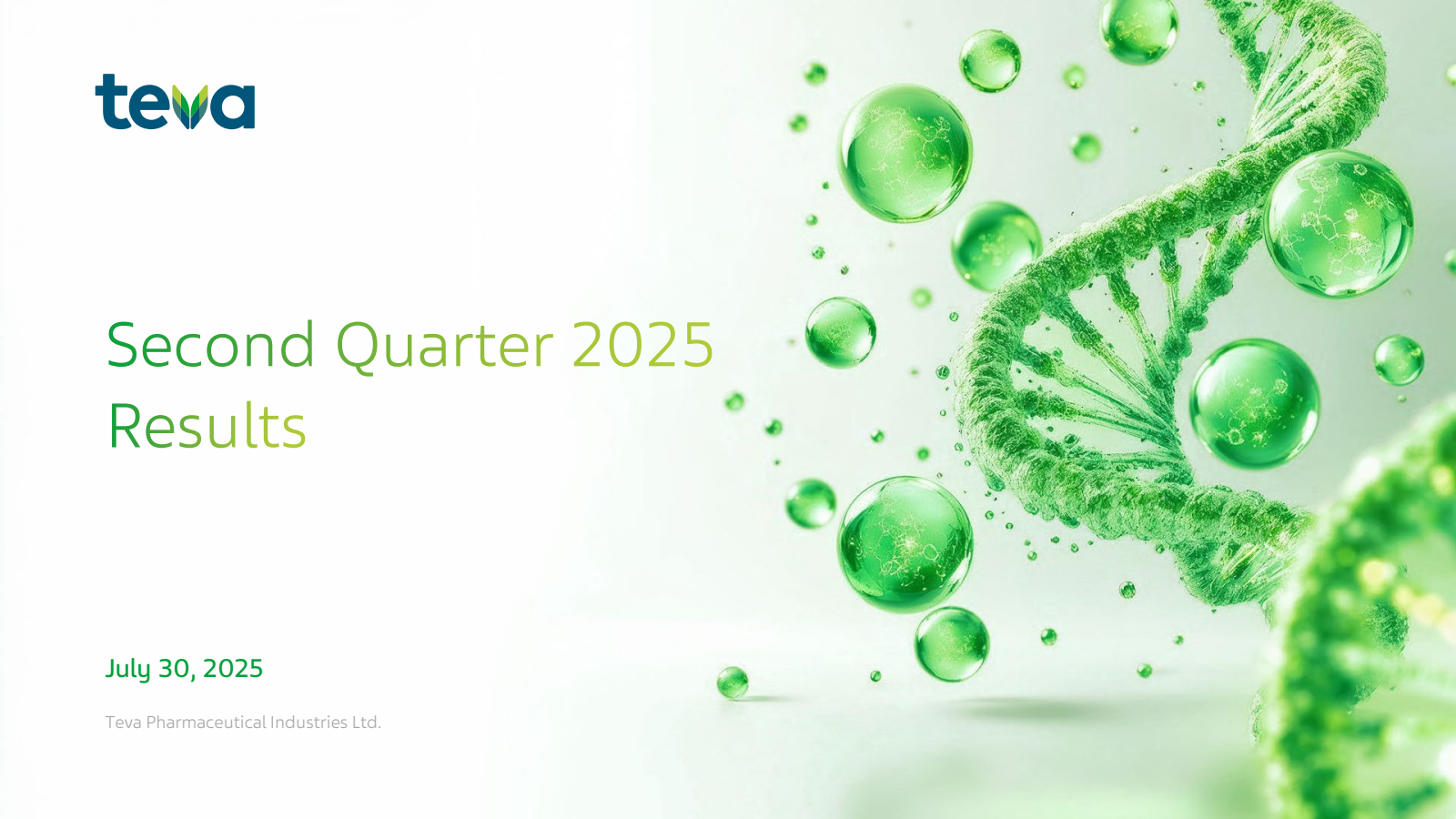 Teva Pharmaceutical Industries' Q2 2025 Slide Deck