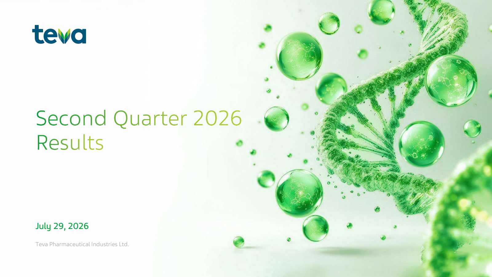 Teva Pharmaceutical Industries' Q2 2026 Slide Deck