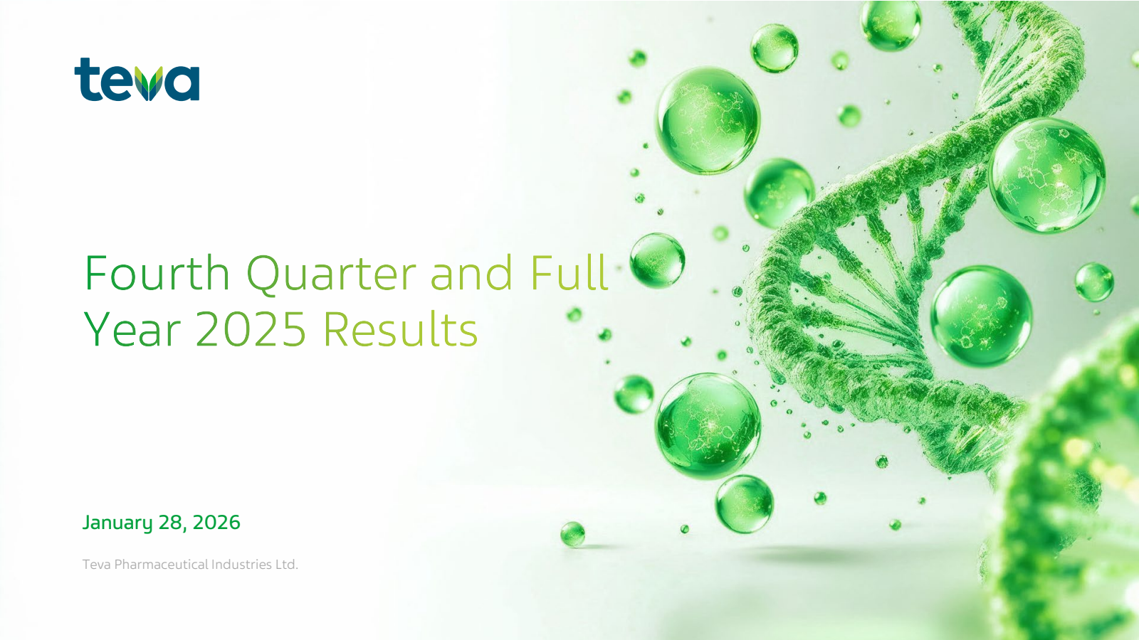 Teva Pharmaceutical Industries' Q4 2025 Slide Deck