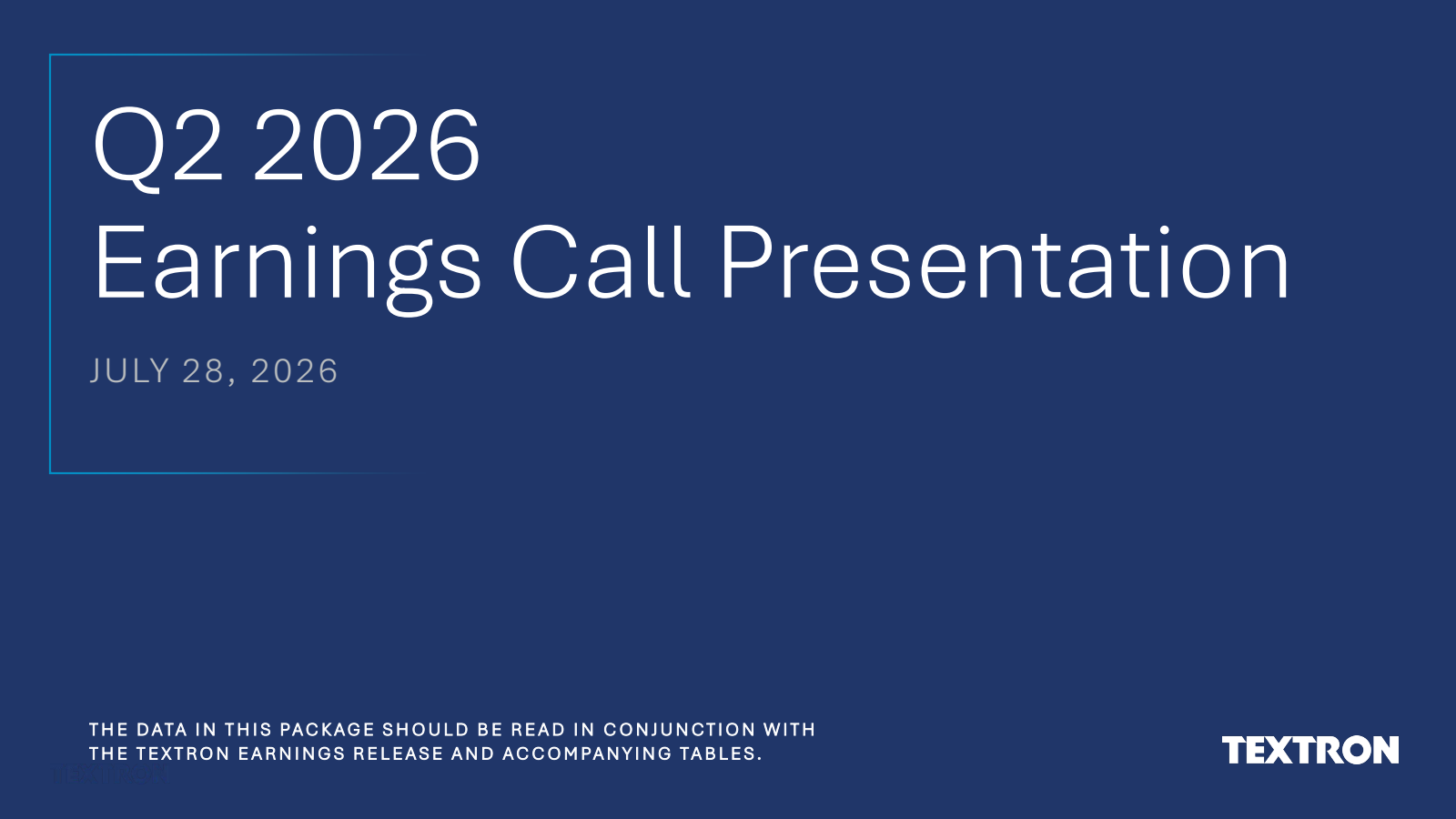 Textron's Q2 2026 Slide Deck