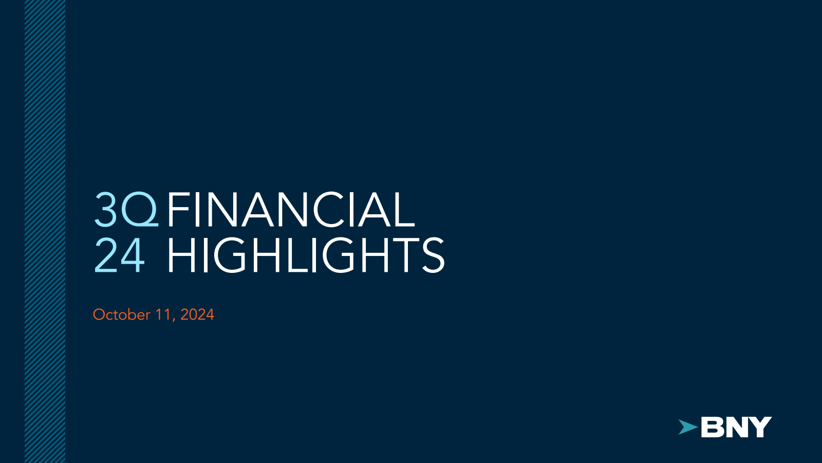 Bank of New York Mellon's Q3 2024 Slide Deck