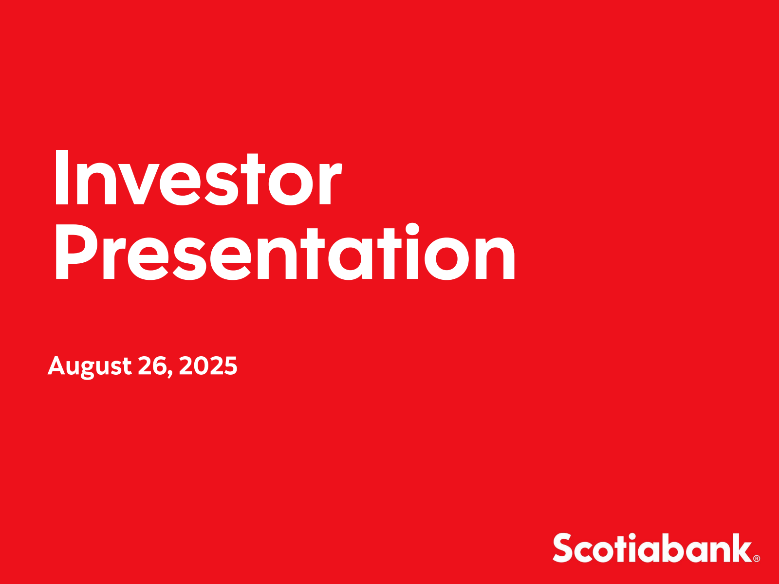 Bank of Nova Scotia's Q3 2025 Slide Deck