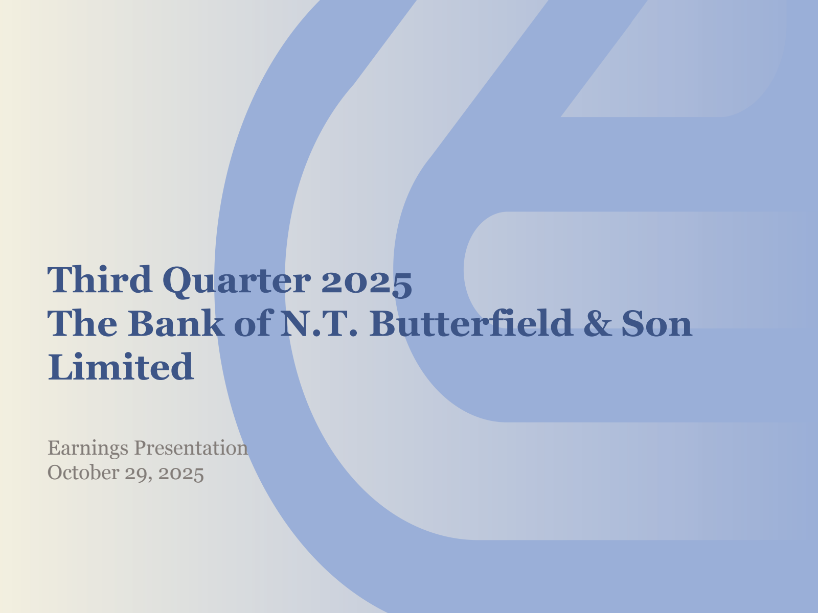 Bank of N.T. Butterfield & Son's Q3 2025 Slide Deck