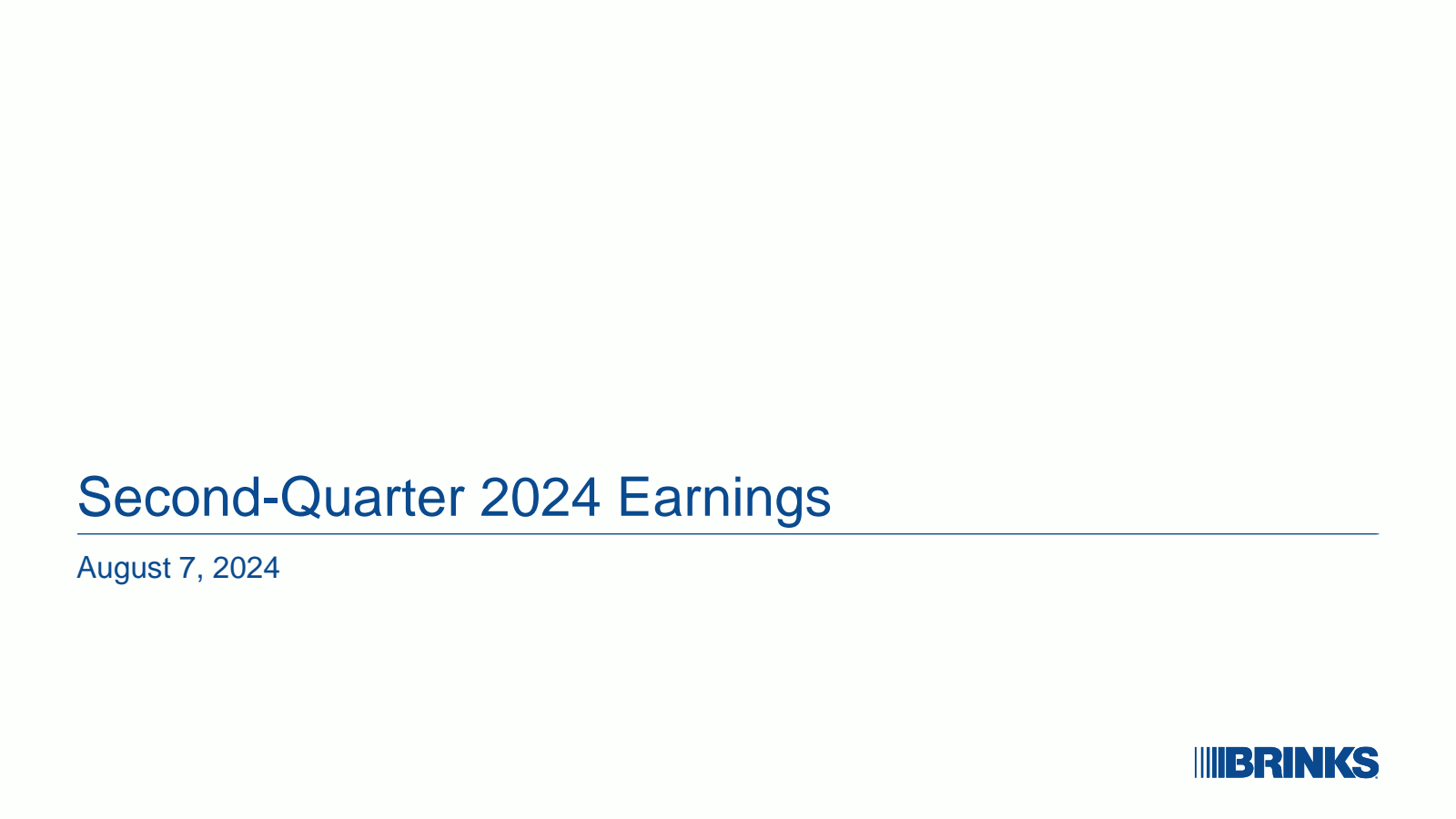 Brink's' Q2 2024 Slide Deck