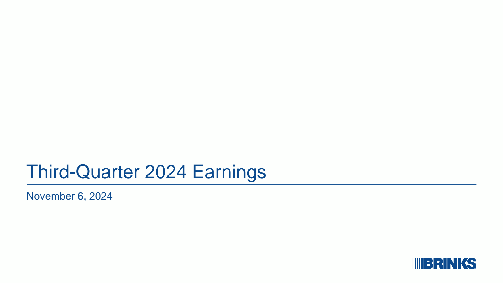 Brink's' Q3 2024 Slide Deck