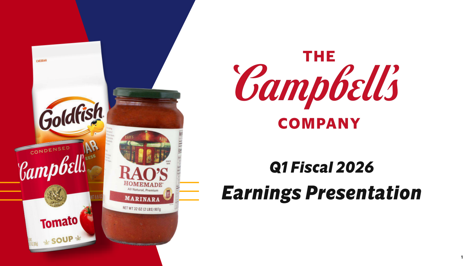 Campbell's' Q1 2026 Slide Deck