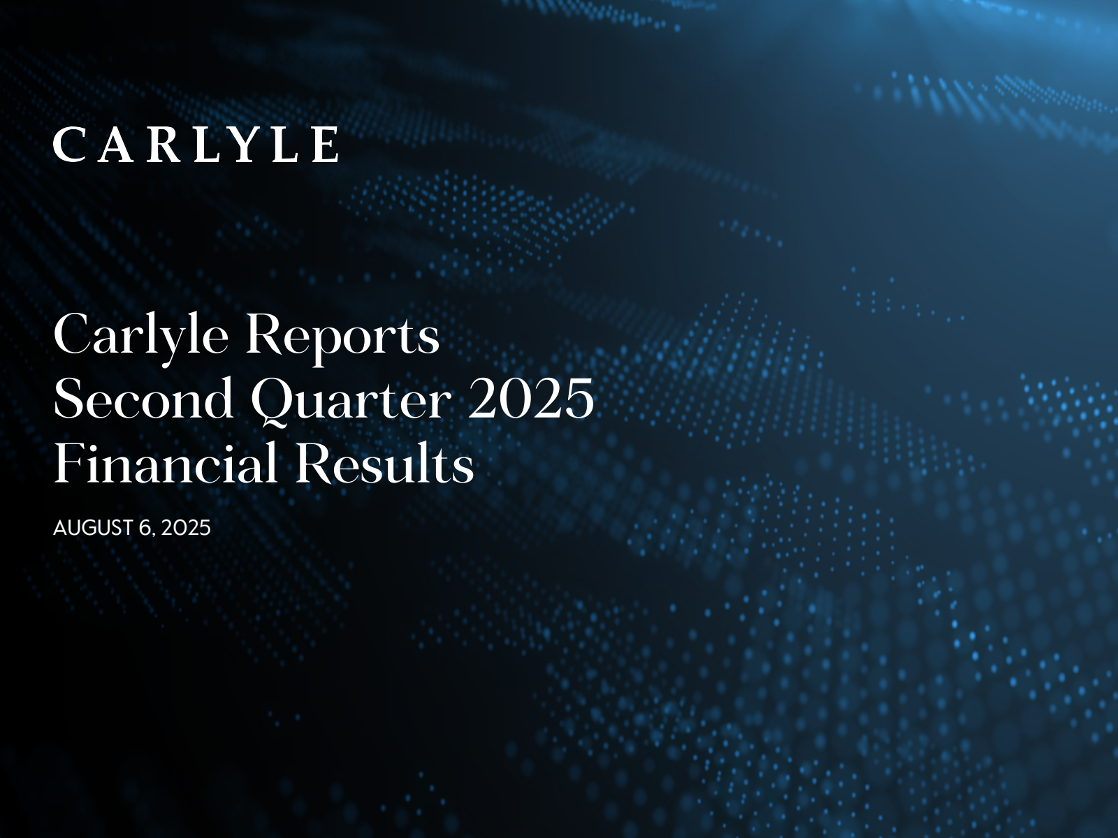 Carlyle Group's Q2 2025 Slide Deck