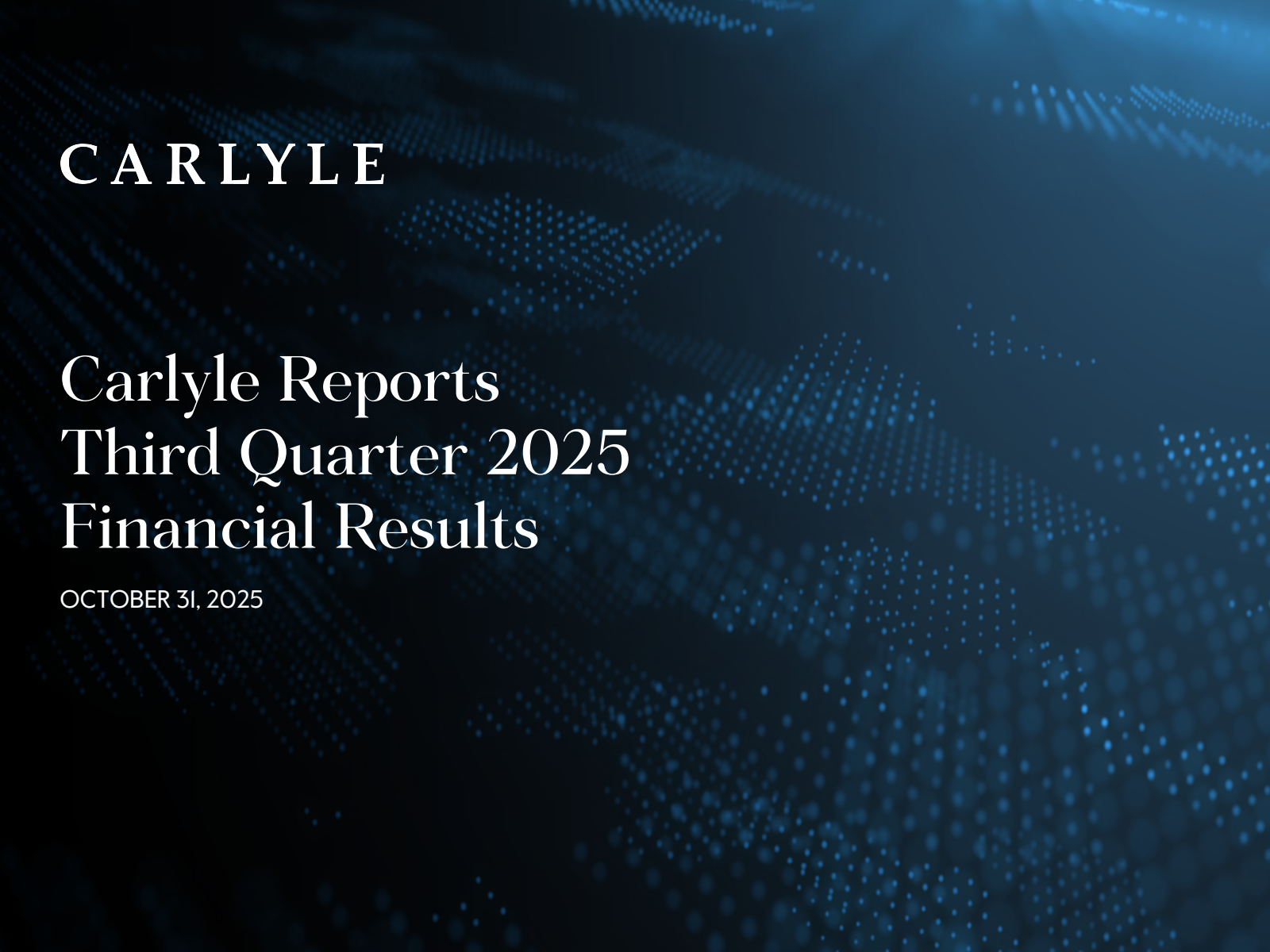 Carlyle Group's Q3 2025 Slide Deck