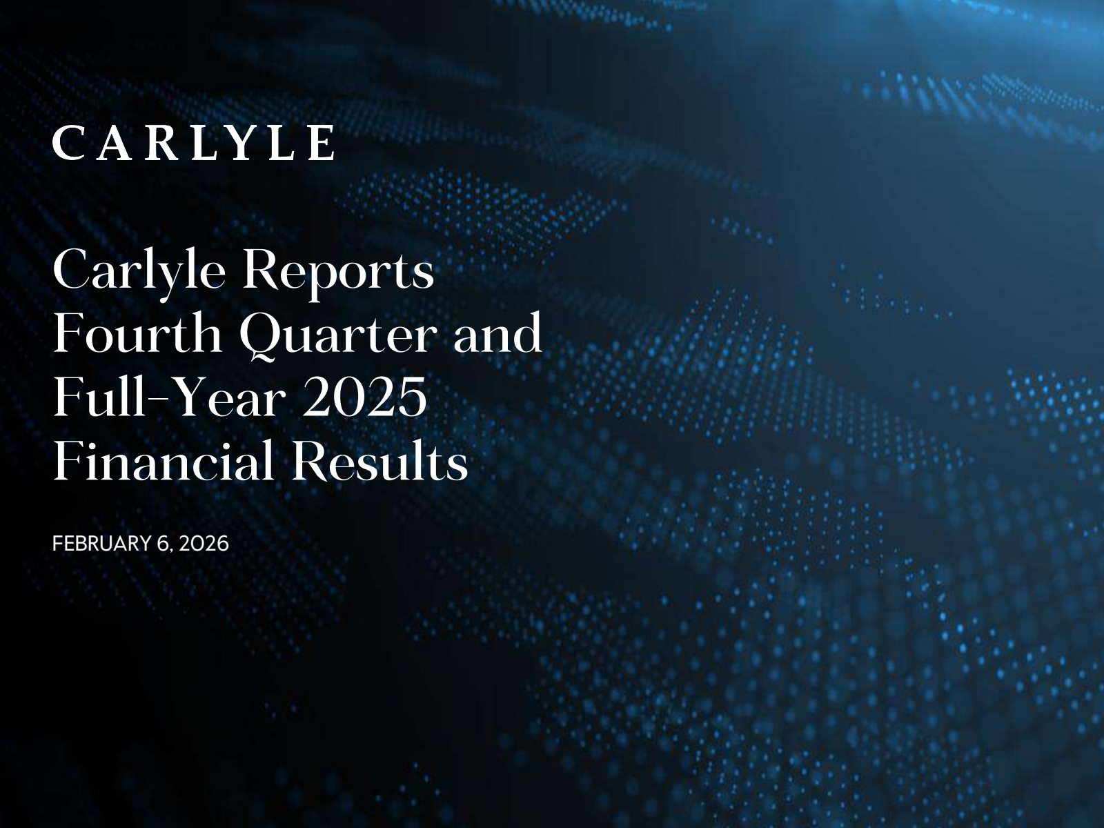 Carlyle Group's Q4 2025 Slide Deck