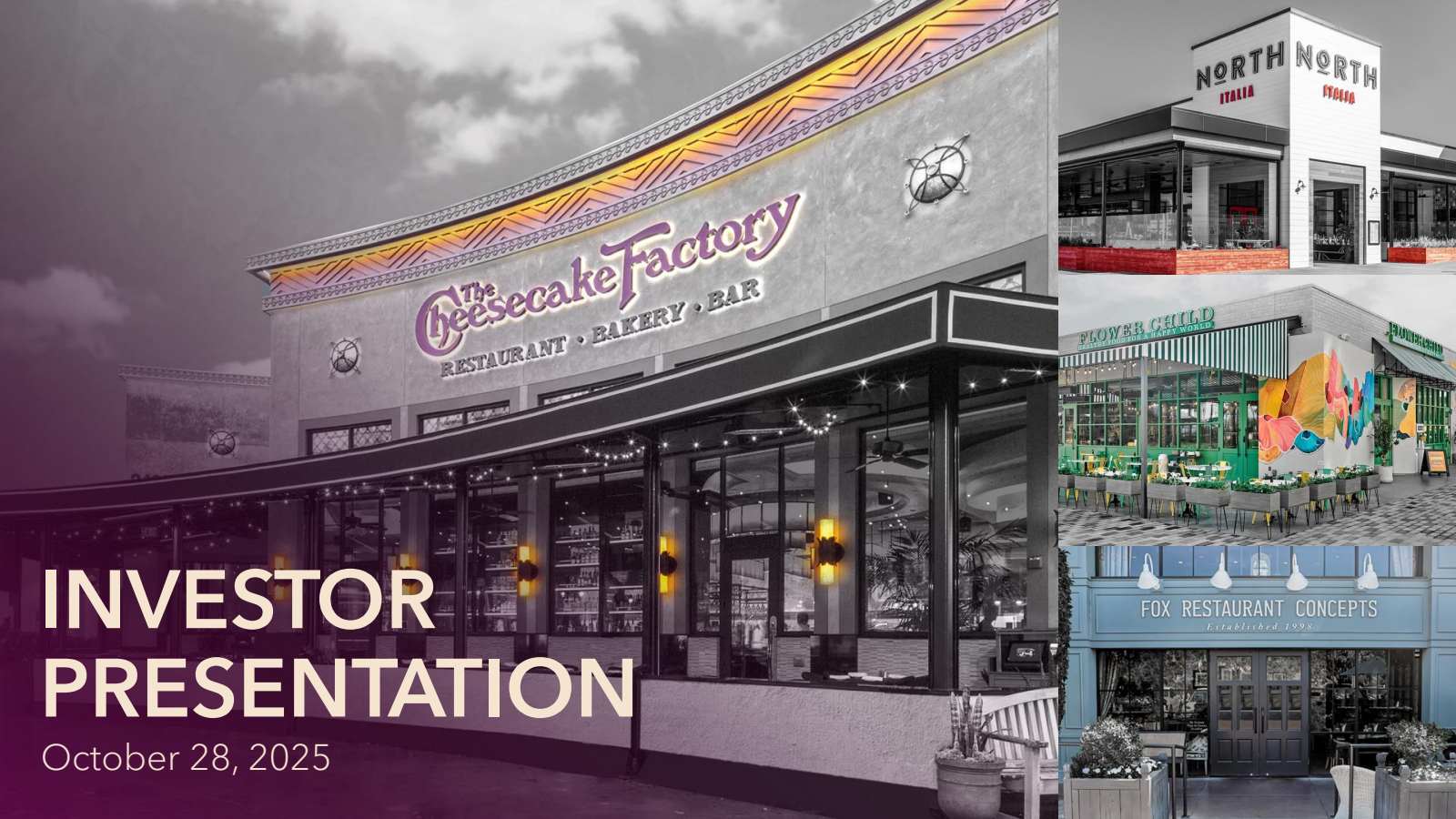 Cheesecake Factory's Q3 2025 Slide Deck
