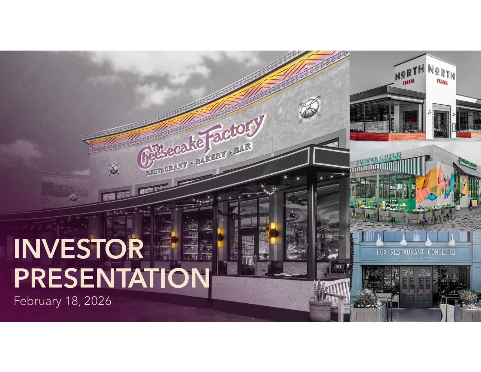 Cheesecake Factory's Q4 2025 Slide Deck
