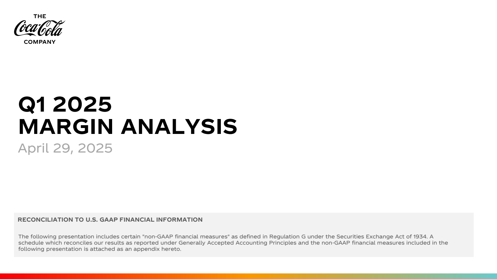 Coca-Cola's Q1 2025 Slide Deck