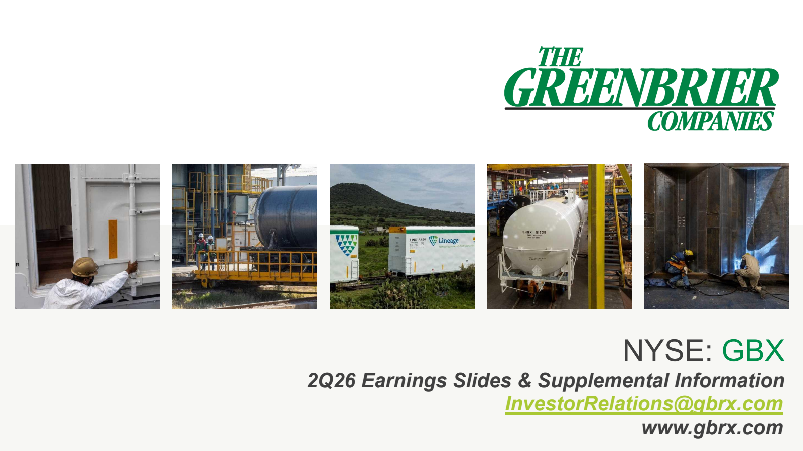 Greenbrier Companies' Q2 2026 Slide Deck