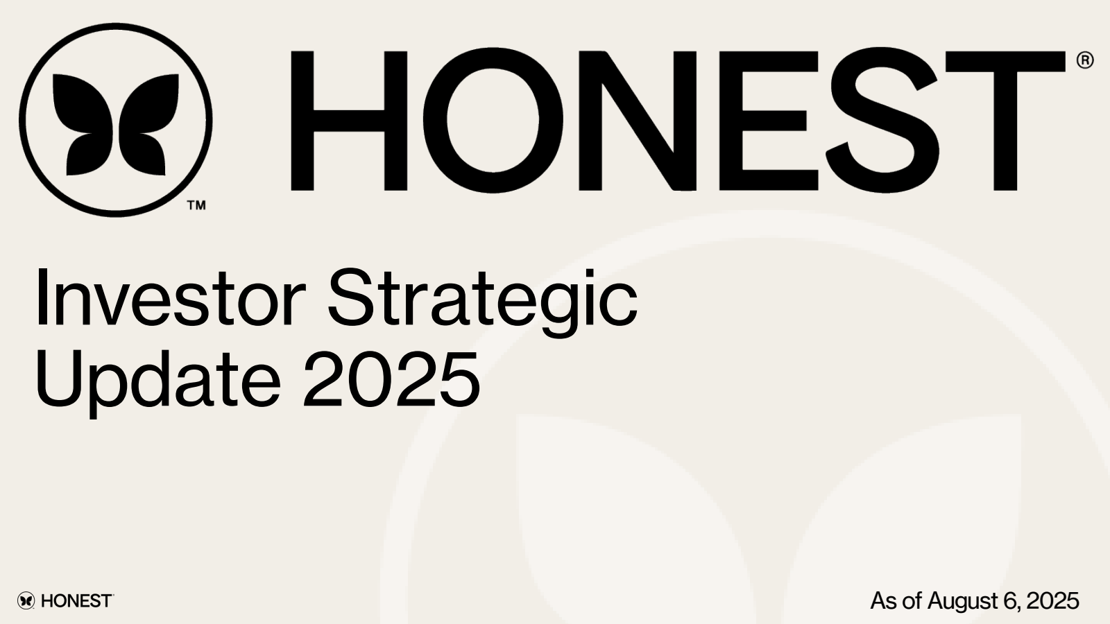 Honest's Q2 2025 Slide Deck