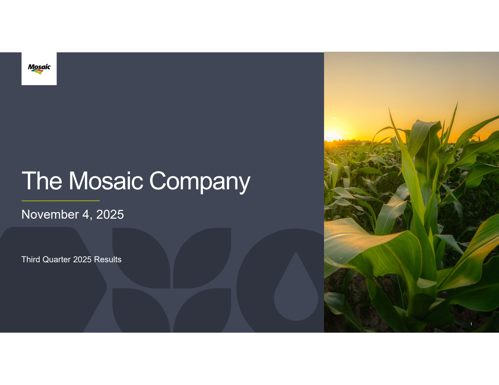 Mosaic's Q3 2025 Slide Deck
