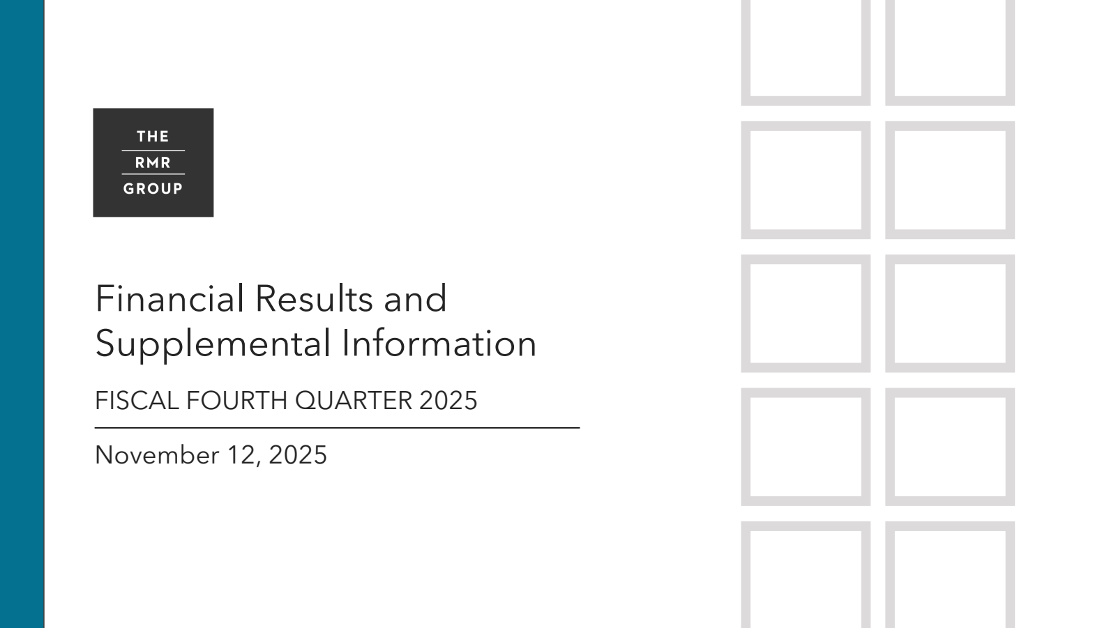 The RMR Group's Q4 2025 Slide Deck