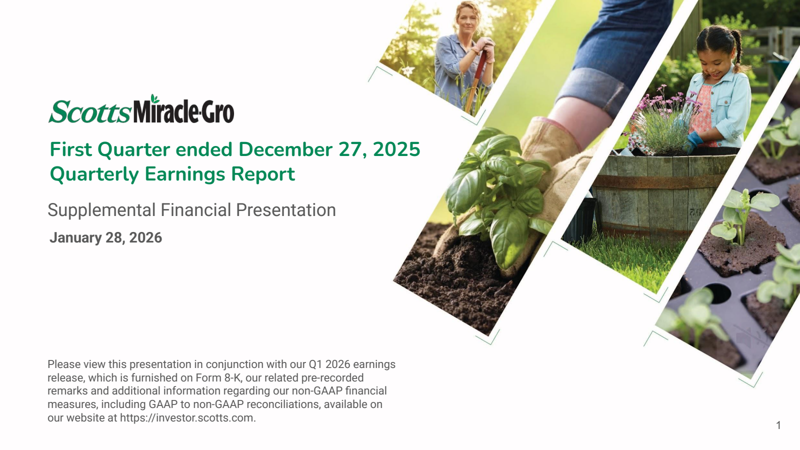 Scotts Miracle-Gro's Q1 2026 Slide Deck
