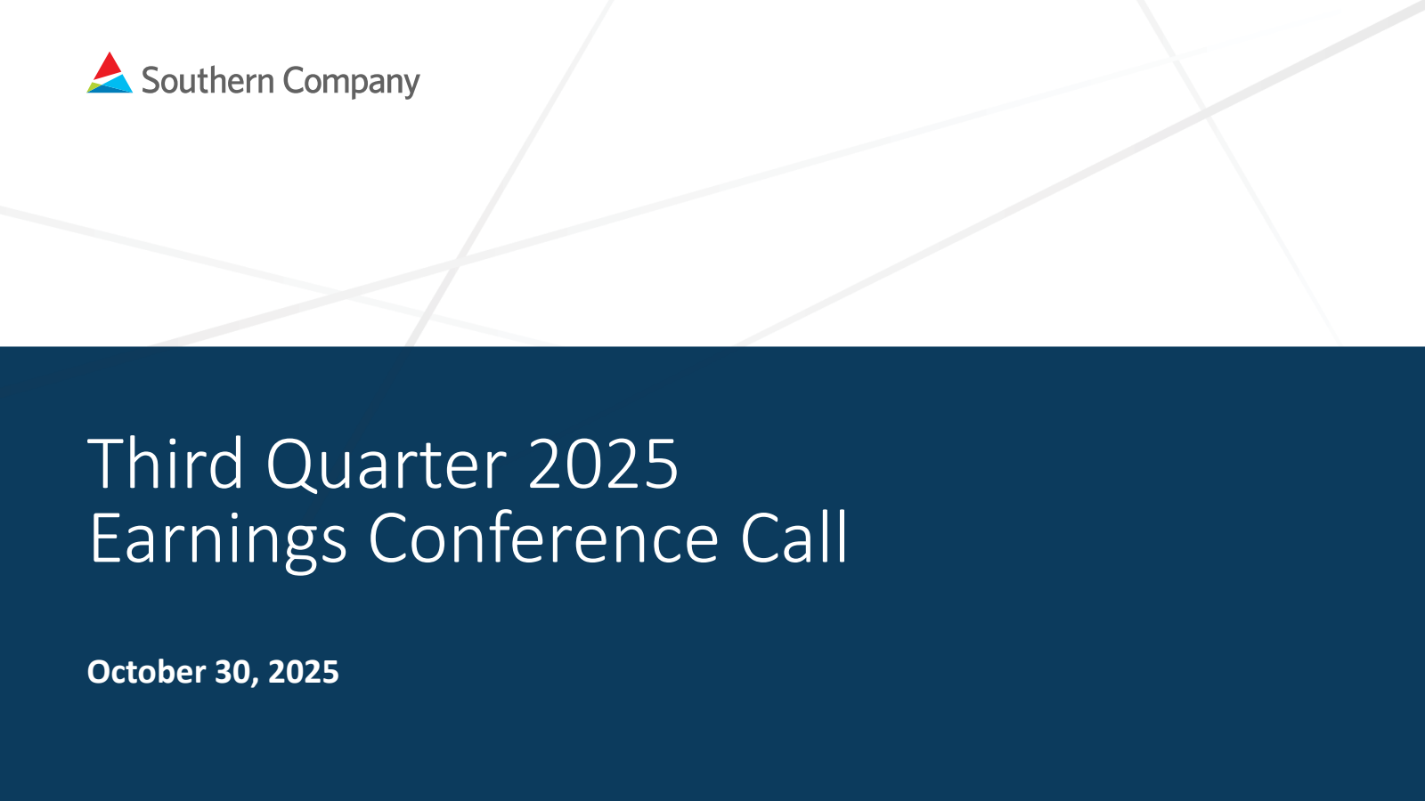 Southern's Q3 2025 Slide Deck