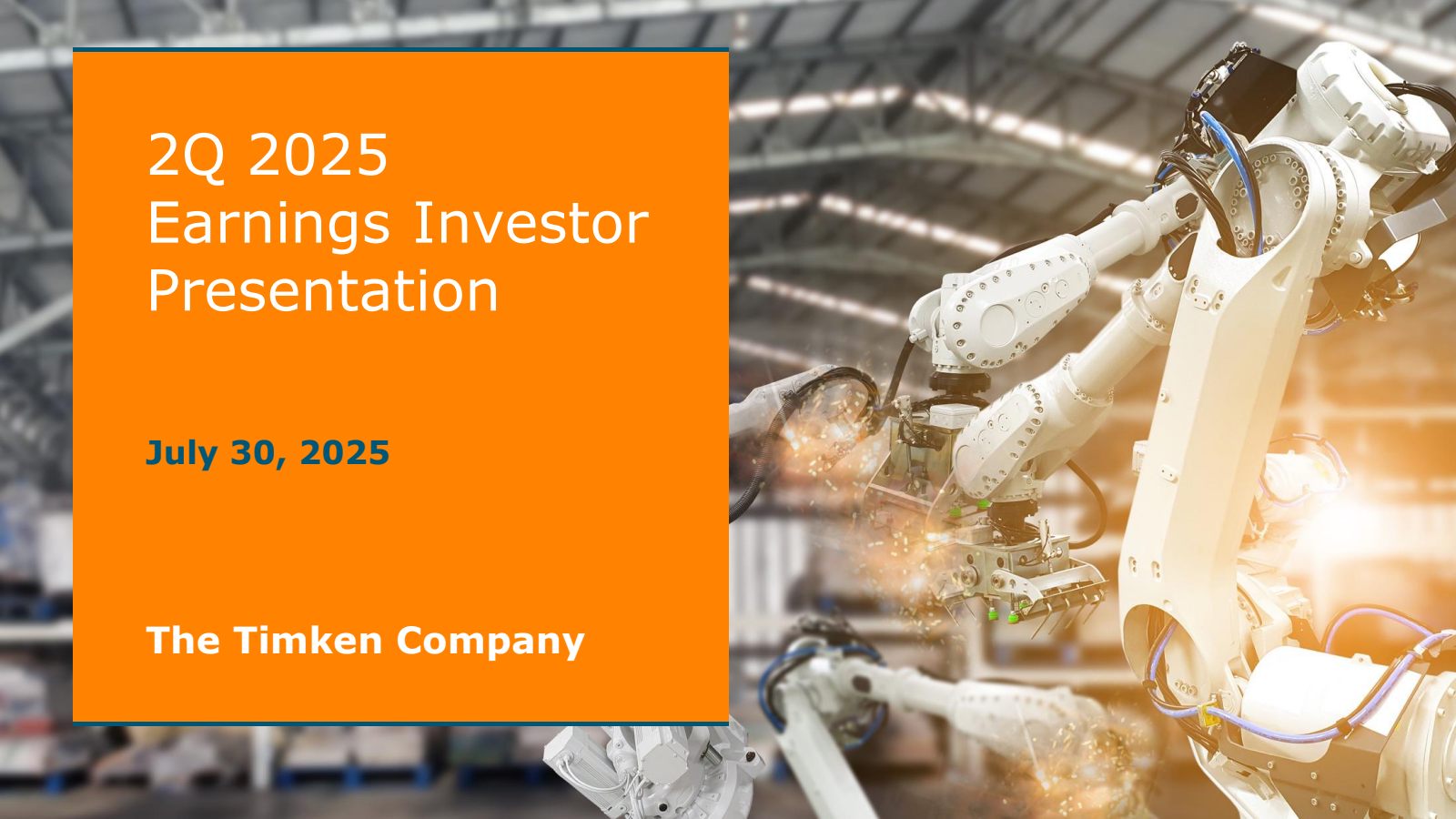 Timken's Q2 2025 Slide Deck