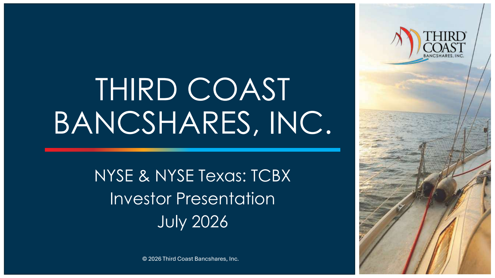 Third Coast Bancshares' Q2 2026 Slide Deck