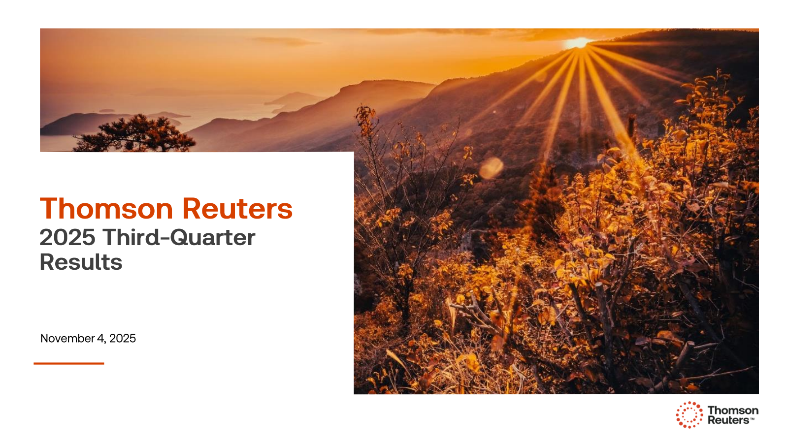 Thomson Reuters' Q3 2025 Slide Deck