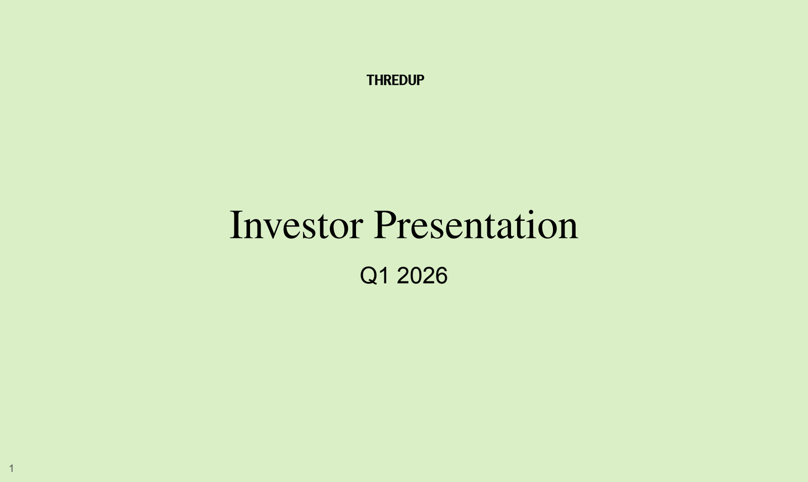 ThredUp's Q1 2026 Slide Deck