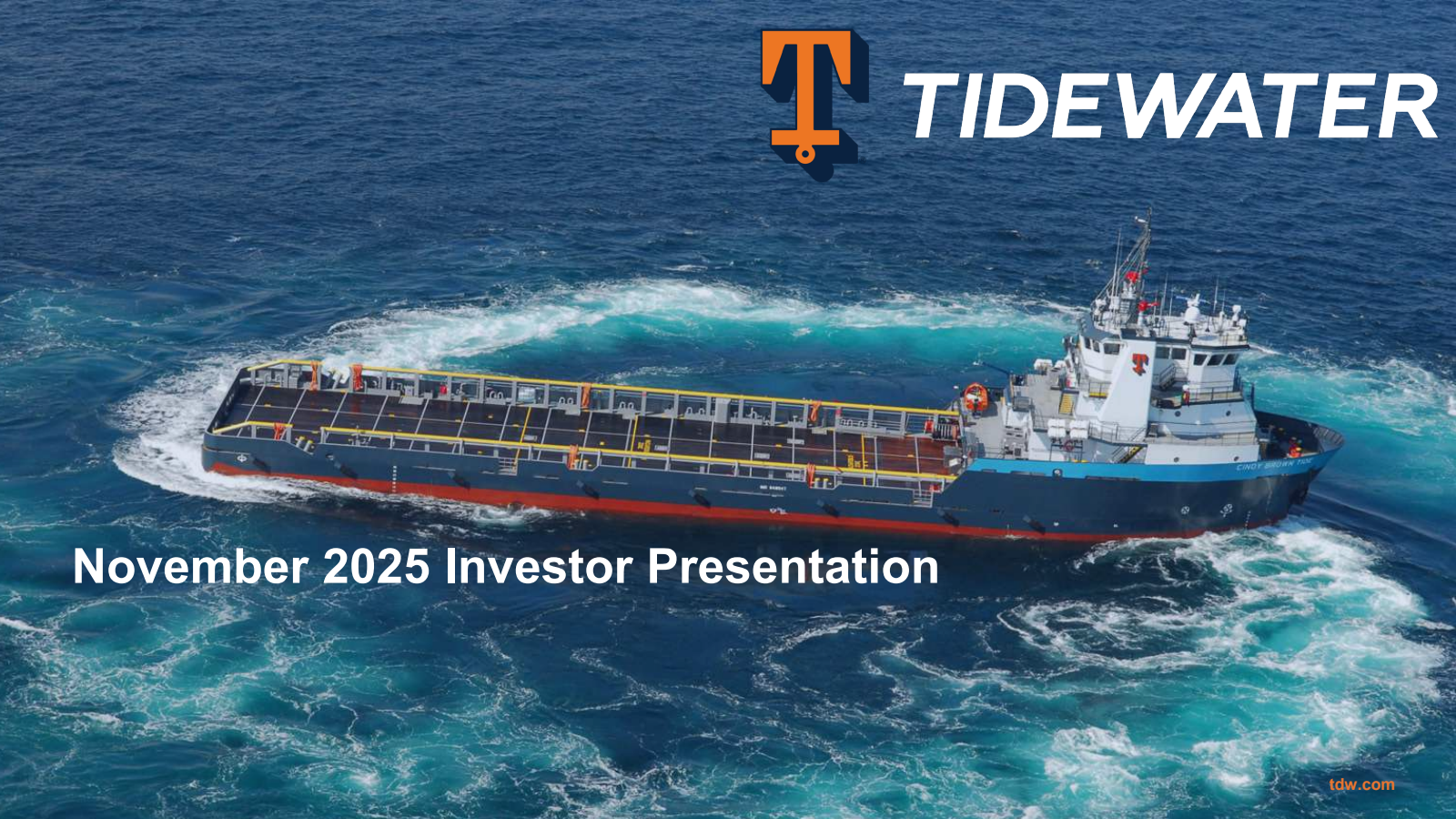 Tidewater's Q3 2025 Slide Deck