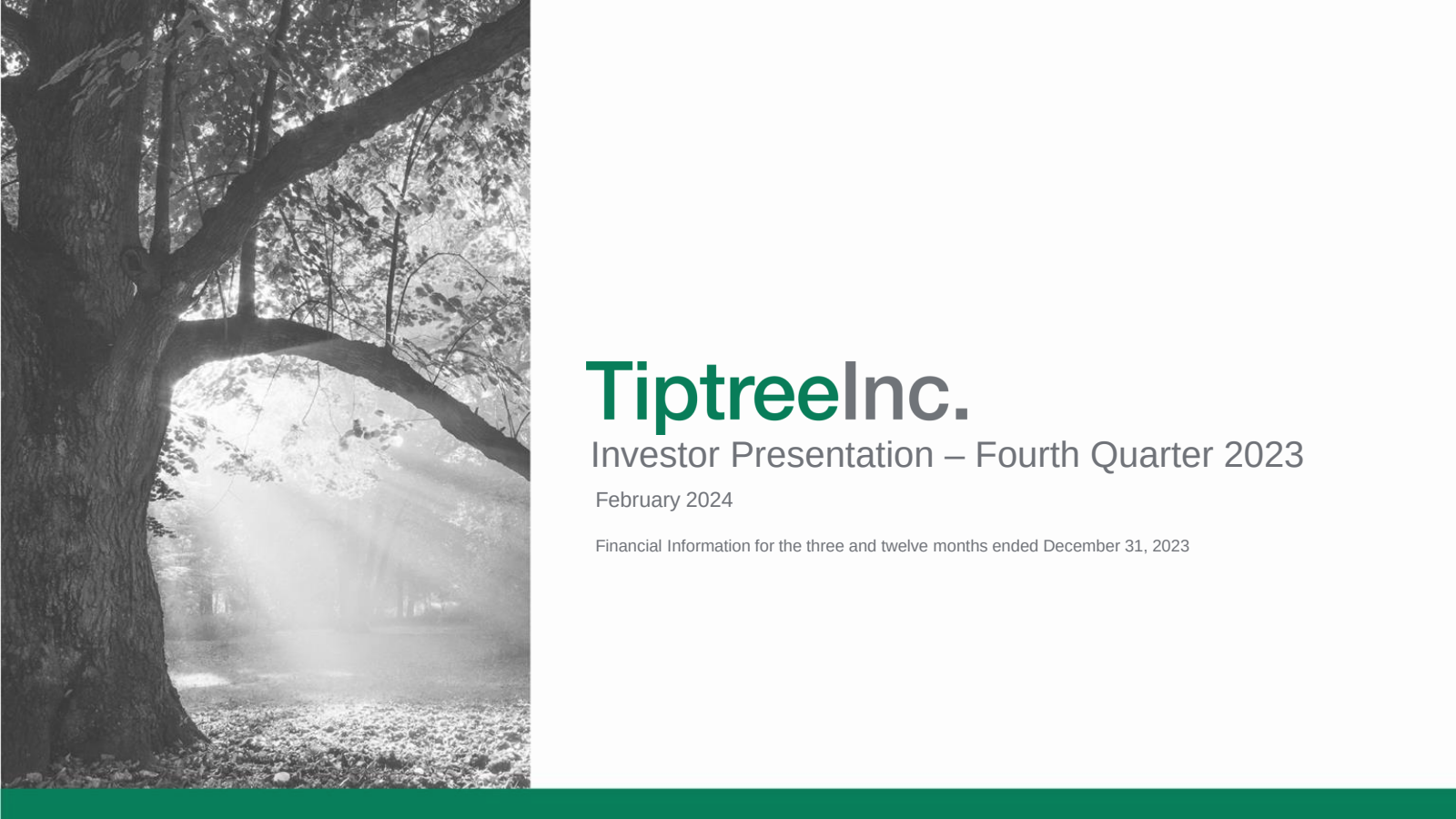 Tiptree Financial's Q4 2023 Slide Deck