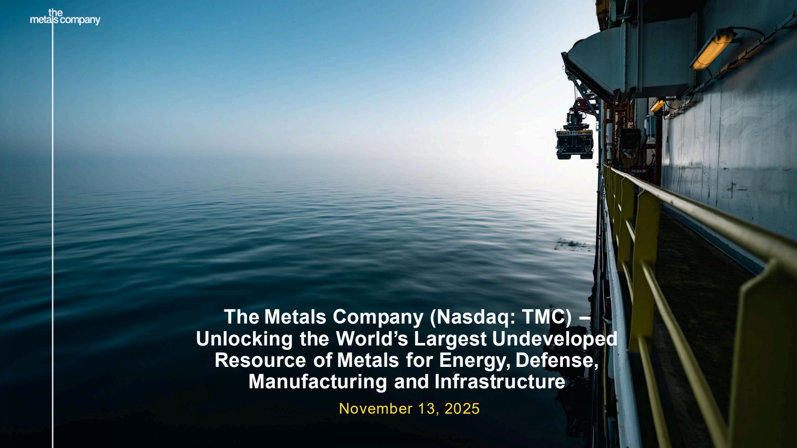 TMC the metals' Q3 2025 Slide Deck