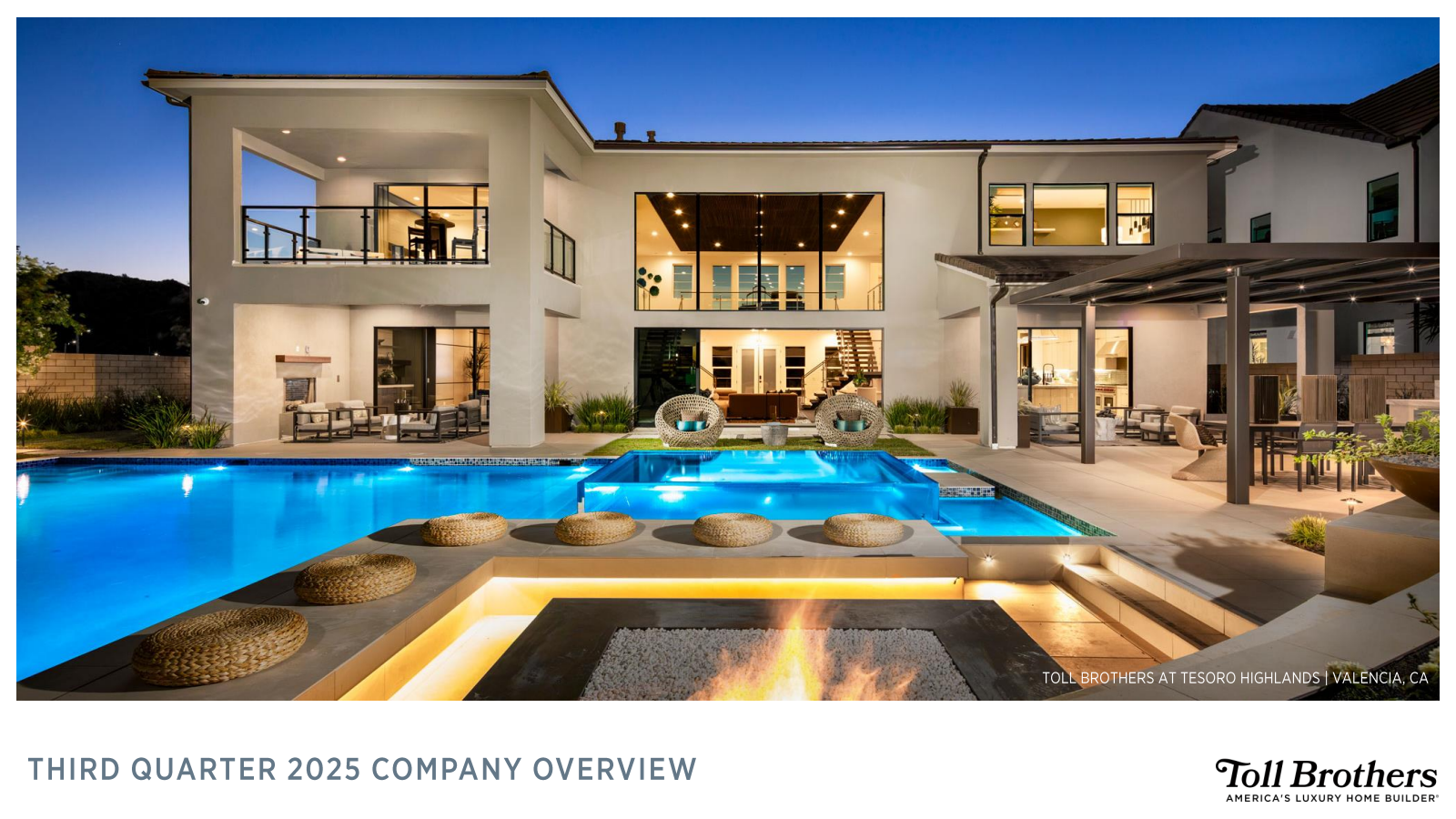 Toll Brothers' Q3 2025 Slide Deck
