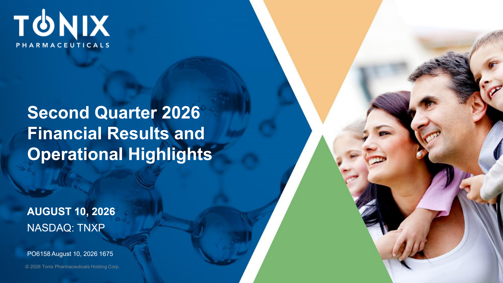 Tonix Pharmaceuticals' Q2 2026 Slide Deck