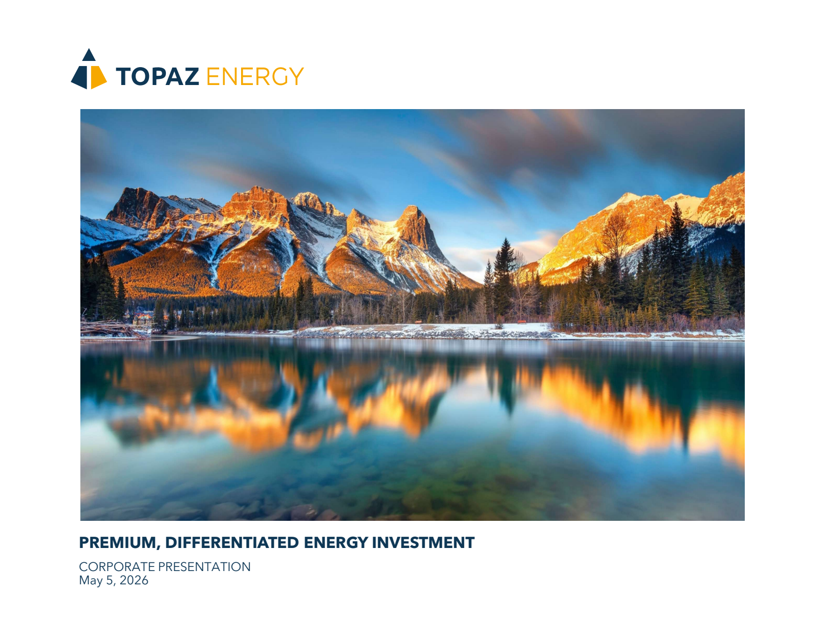 Topaz Energy's Q1 2026 Slide Deck