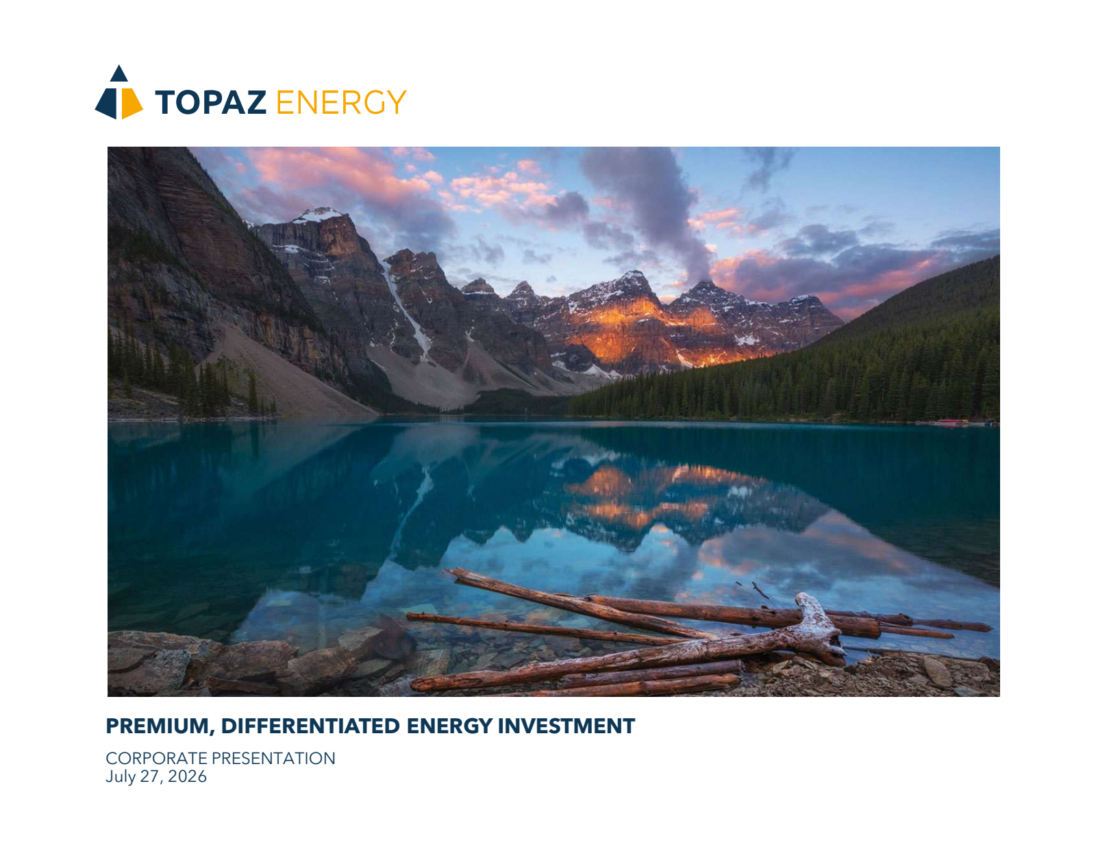 Topaz Energy's Q2 2026 Slide Deck