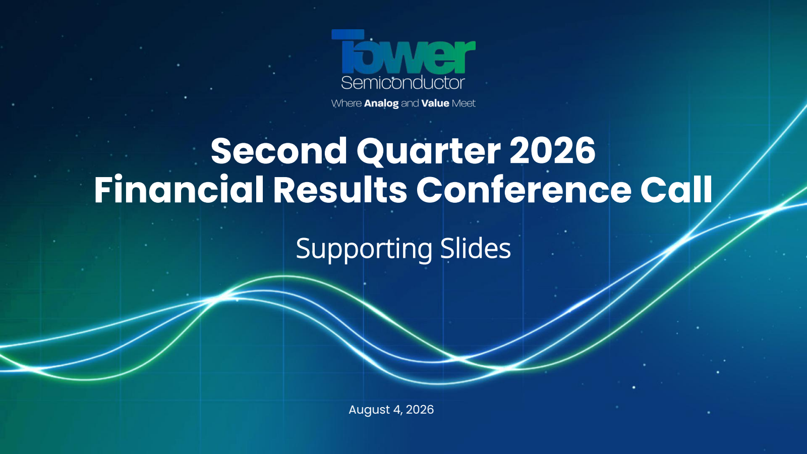 Tower Semiconductor's Q2 2026 Slide Deck